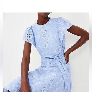 Ann Taylor serenity eyelet midi dress nwt